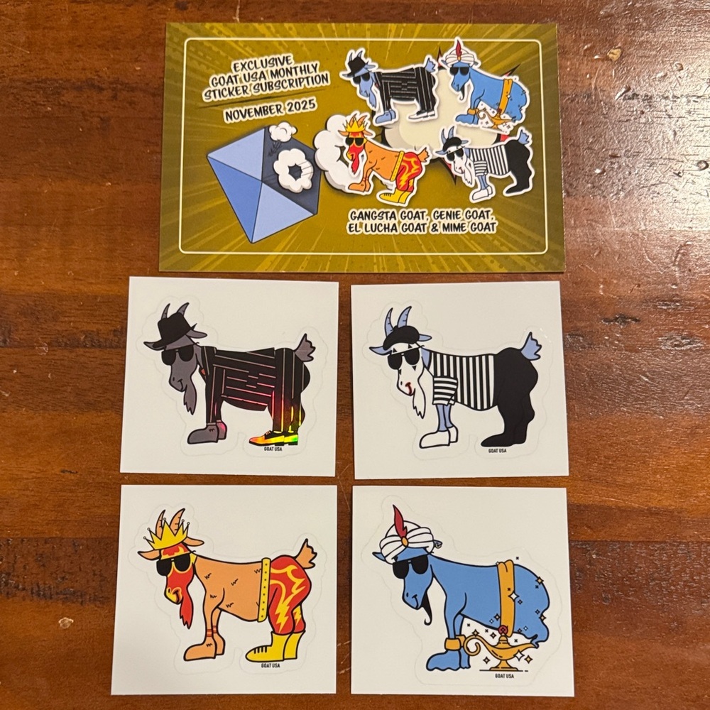 GOAT USA November 2025 Subscription Stickers
